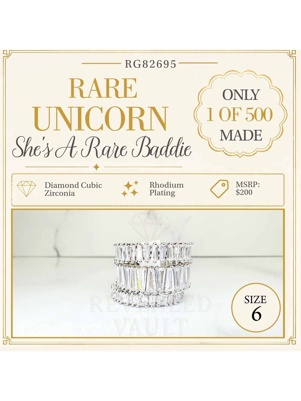 She's A Rare Baddie Rare Unicorn - Size 6 - April Birthday 2026